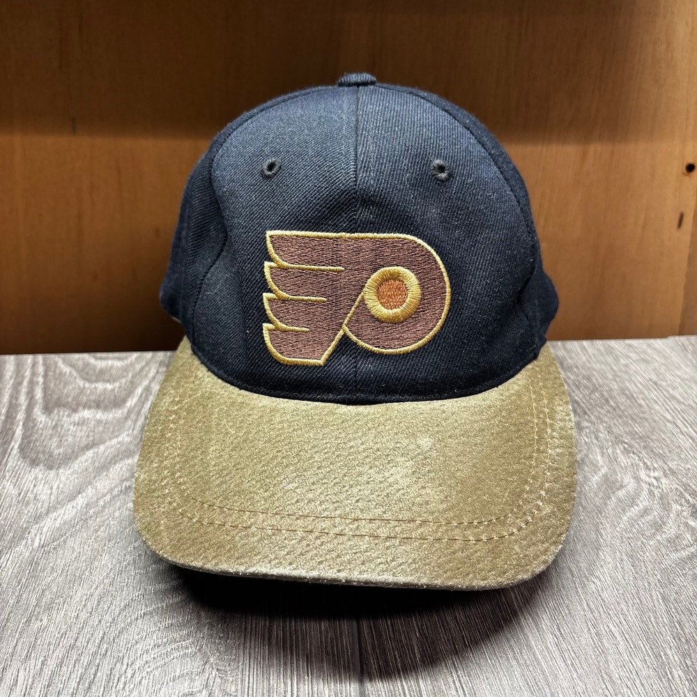 American Needle Philadelphia Flyers NHL Hat Navy Blue Tan Suede Brim Strapback